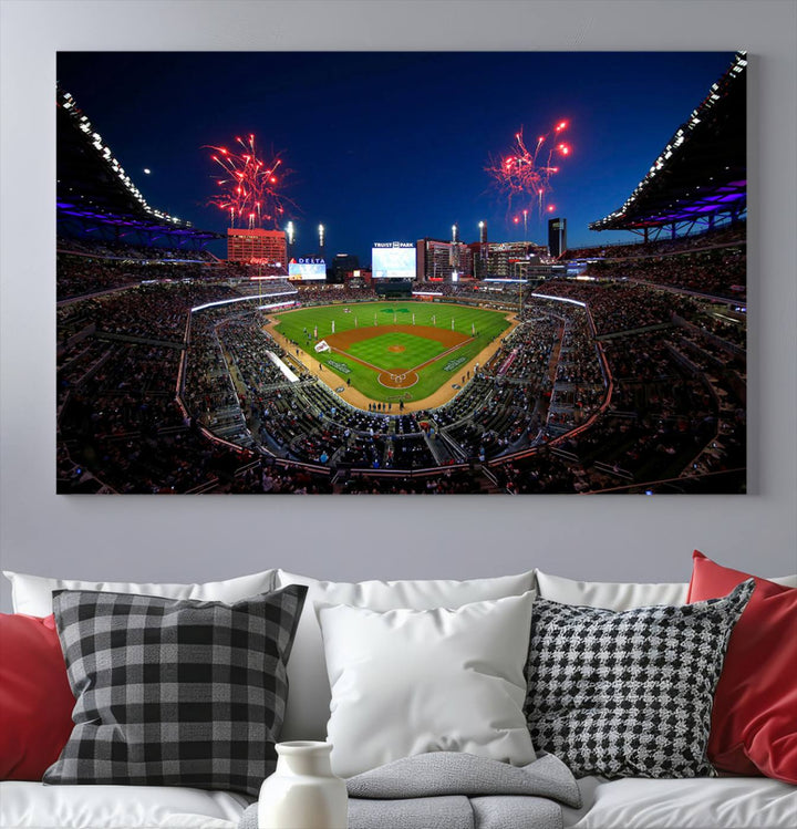 Atlanta Braves Baseball Team Print - Truist Park Stadium Wall Art Canvas Print