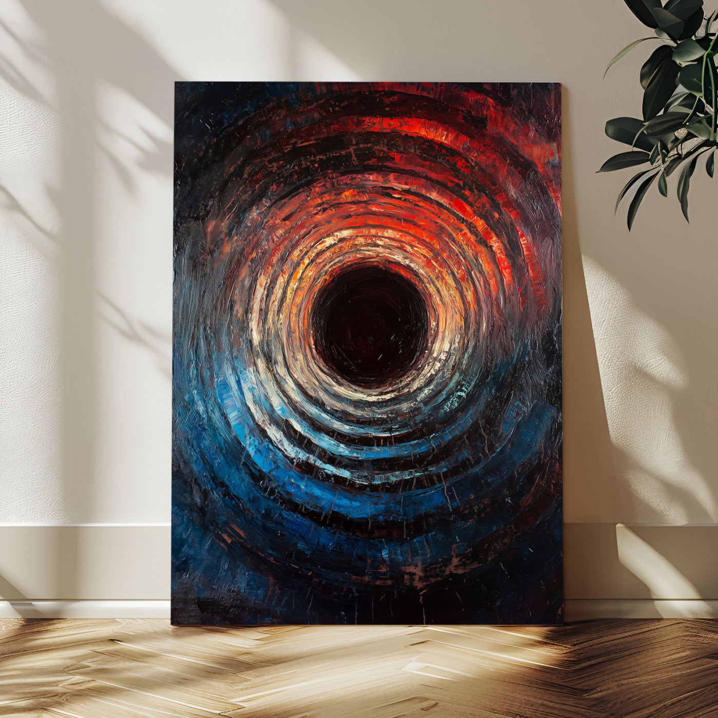 MGV-CV-24X36 - Wood Vortex Wall Art Canvas Print, Framed Abstract Swirl Art Picture Print, Wood Tree Texture Perfect Modern Decor Artwork