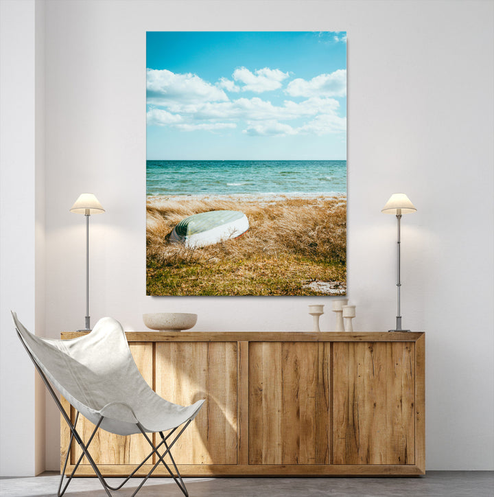Coastal Serenity Wall Art Canvas Print, Framed Ocean View Art