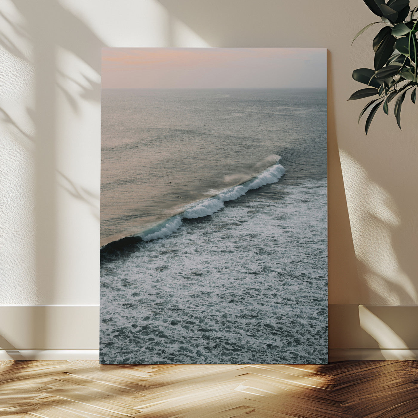 MGV-CV-24X36 - Ocean Waves Wall Art Canvas Print, Framed Coastal Serenity Art Picture Print, Relaxing Ocean Perfect Modern Coastal Decor Artwork