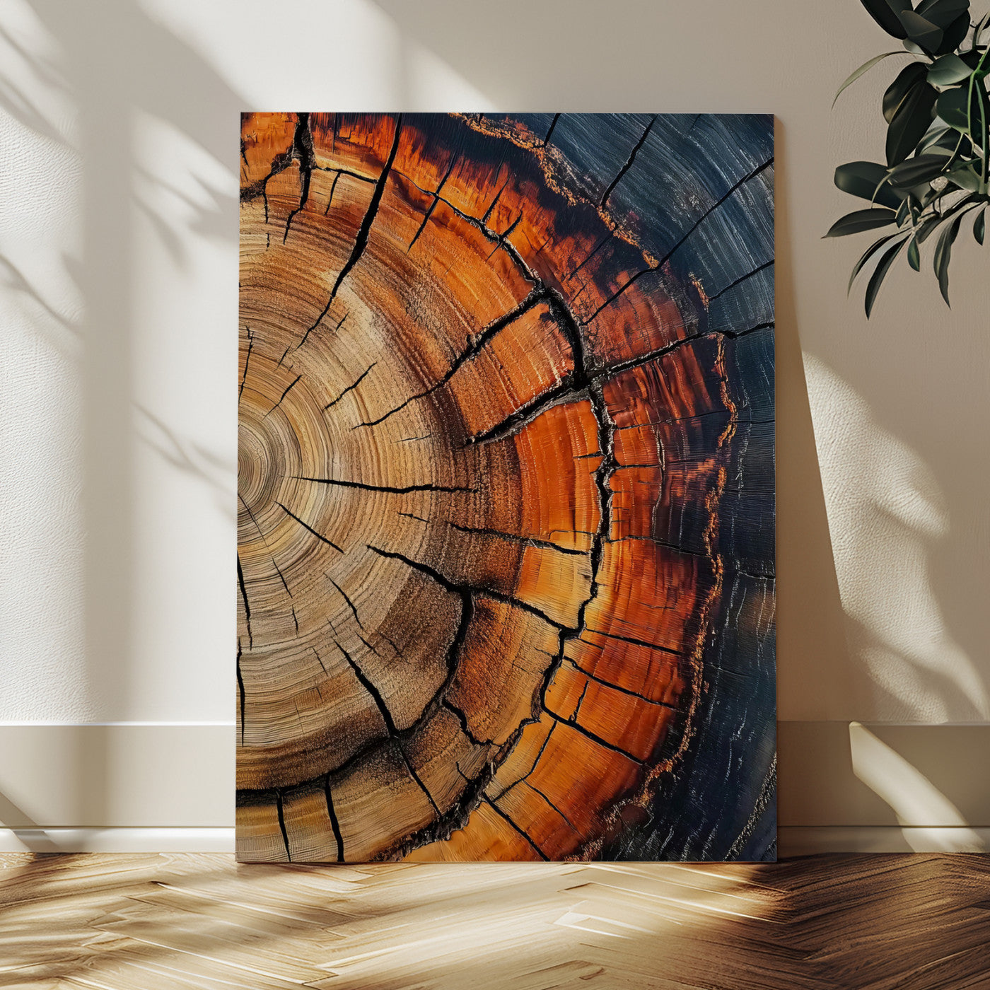 MGV-CV-24X36 - Wood Texture Wall Art Canvas Print, Framed Rustic Nature Art Picture Print, Earthy Tones Perfect Modern Rustic Decor Artwork