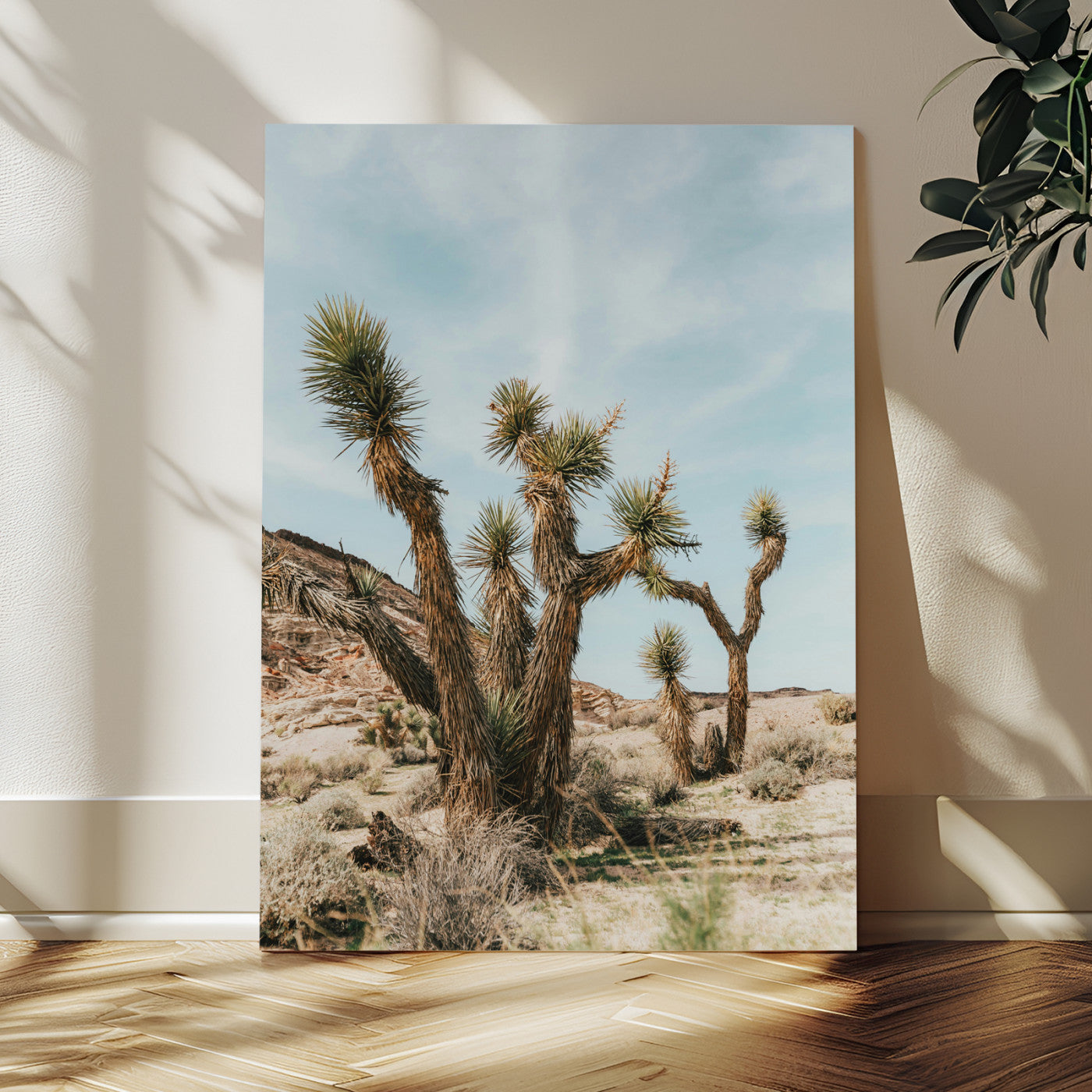 MGV-CV-24X36 - Joshua Tree Desert Canvas Print – Southwestern Boho Landscape Wall Art, Rustic Nature Scene for