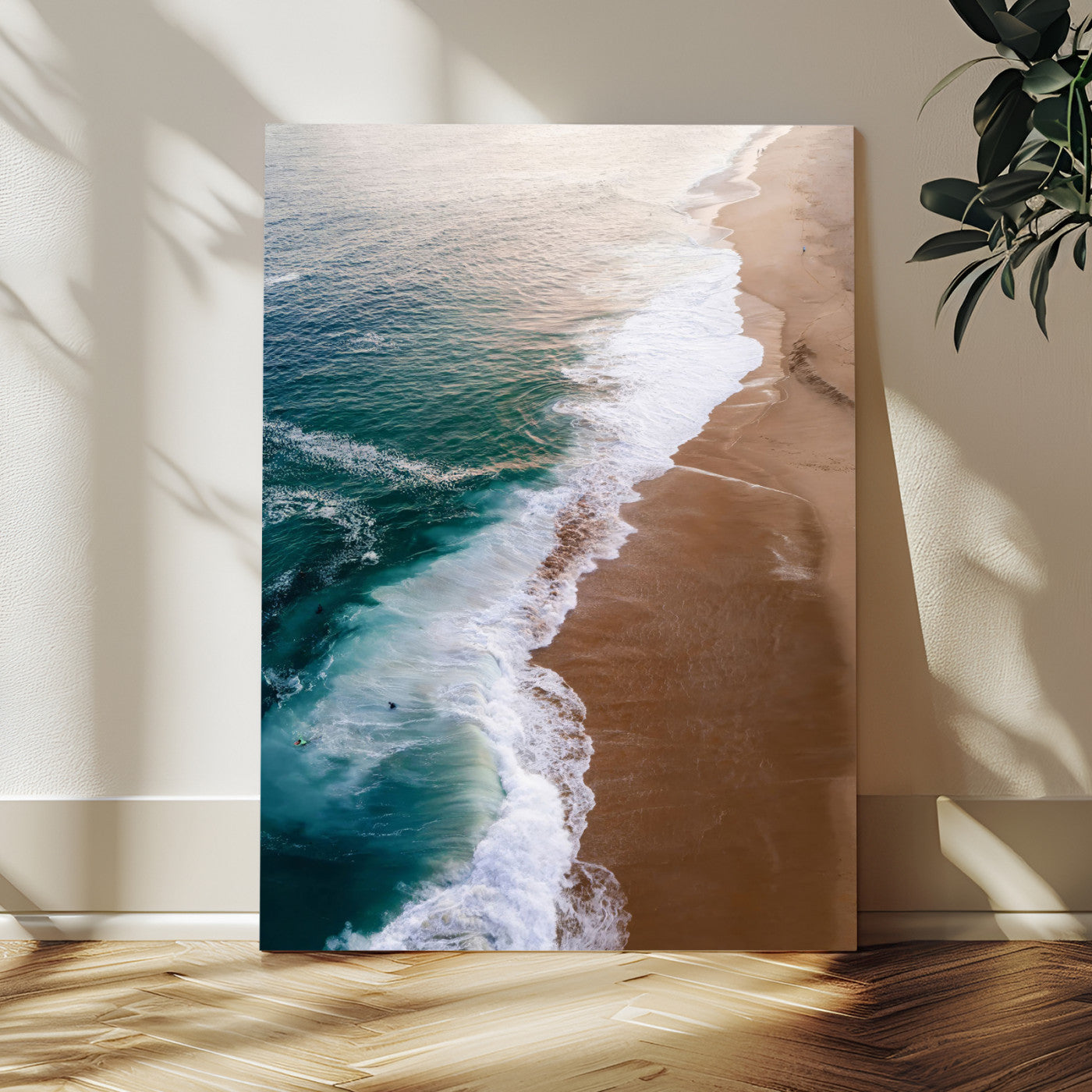 MGV-CV-24X36 - Serene Ocean Waves Beach Wall Art – Coastal Nature Canvas Print, Wrapped Canvas for Relaxing Decor in Living Room, Bedroom, Office