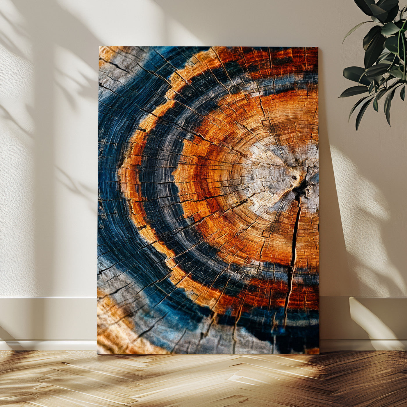 92693966C-MGV-CV-24X36 - Abstract Wood Grain Canvas Print, Tree Ring Pattern Wall Art, Framed Canvas Ready to Hang