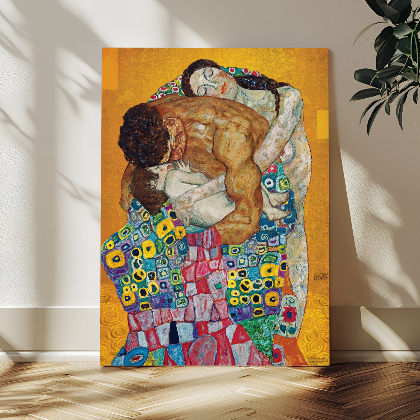 44640476-MGV-CV-24X36 - The Bride Wall Art Canvas Print – Gustav Klimt Inspired Romantic Embrace Painting