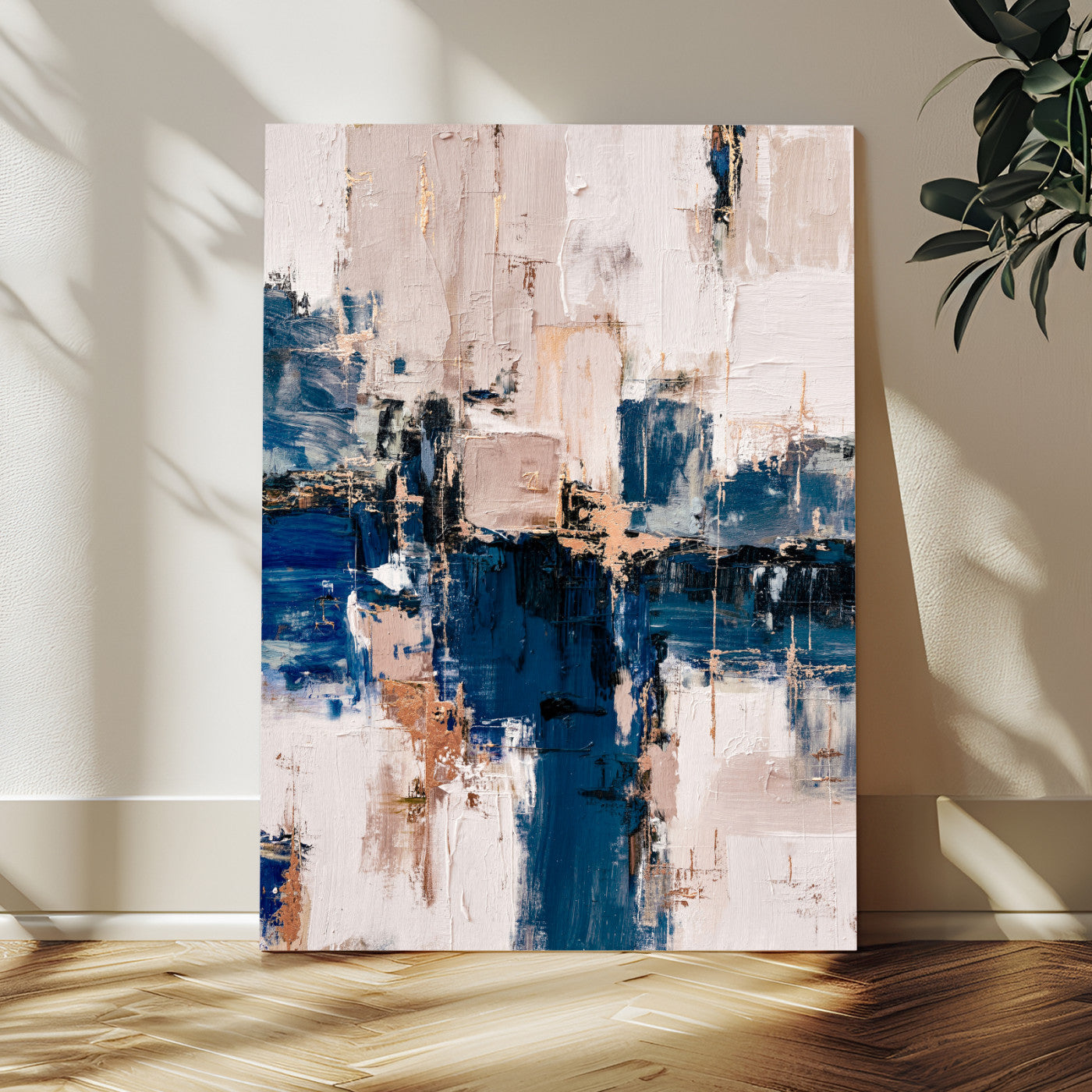 33344787-MGV-CV-24X36 - Abstract Navy Blue Wall Art Canvas Print