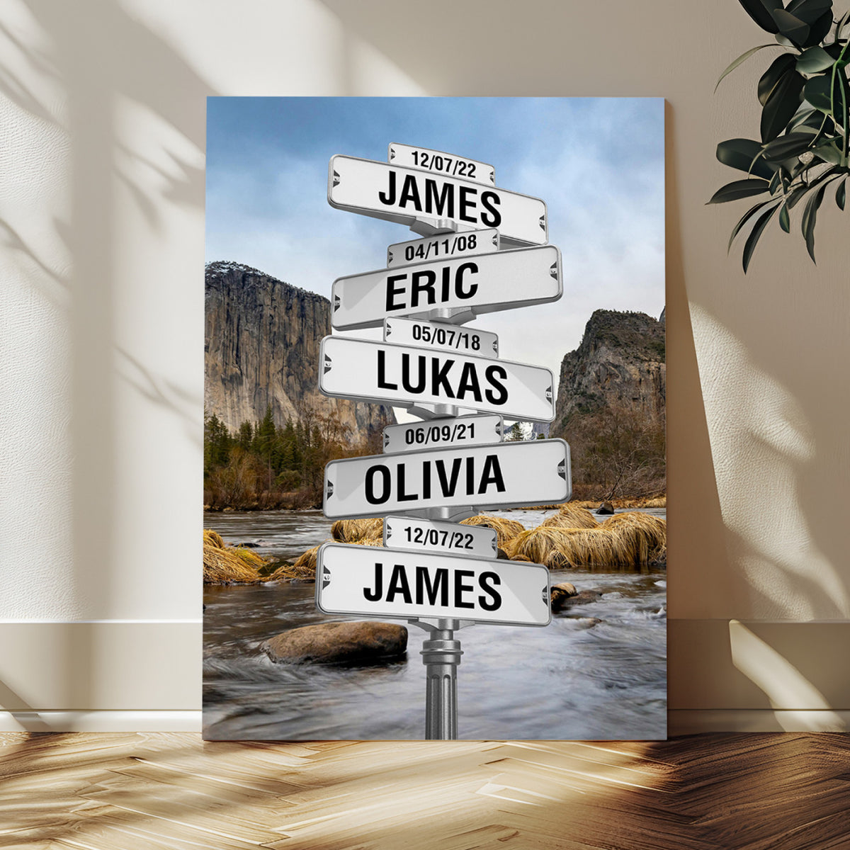 96475288-_Poster-30x20 - Personalized Street Sign Canvas Wall Art, Custom Family Names Signpost Print