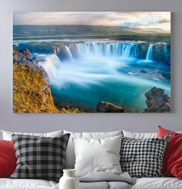 Wall Art Waterfall Canvas Print Grand Waterfall on a Plain