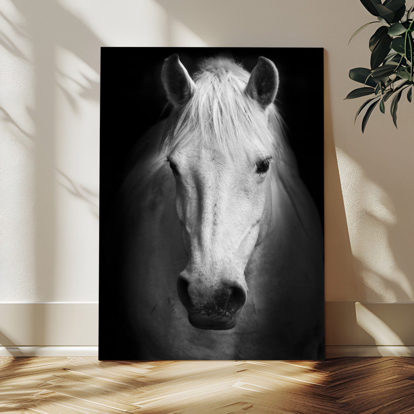 MGV-CV-24X36 - Large Wall Art White Horse Canvas Print