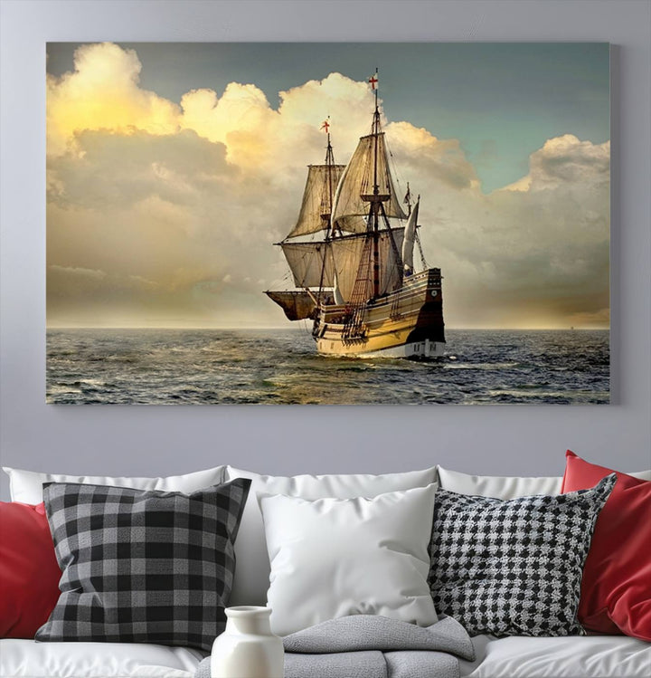 Wall Art English War Ship Canvas Print