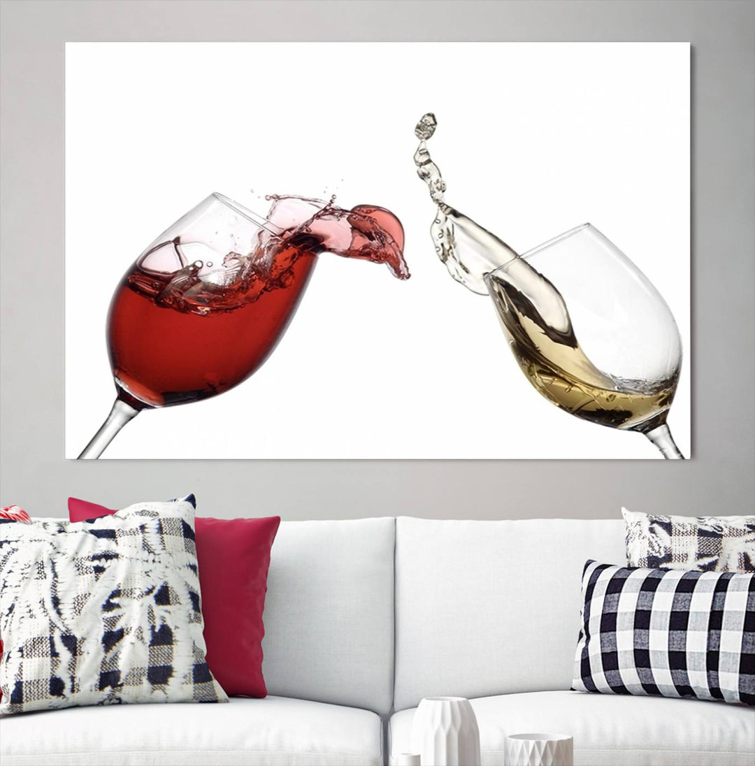 Red and White Wine in Glass Canvas Print