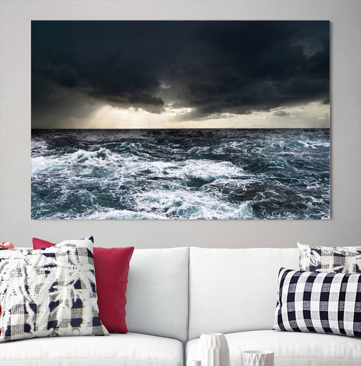 Ocean and Storm Canvas Art Print Hanging Great Print Ocean and