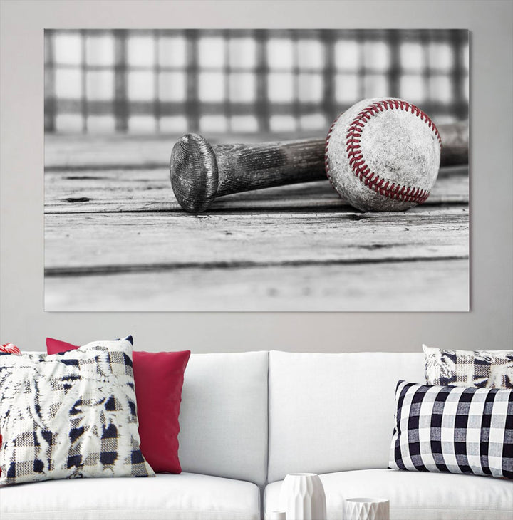 Impression d'art mural sur toile de baseball vintage