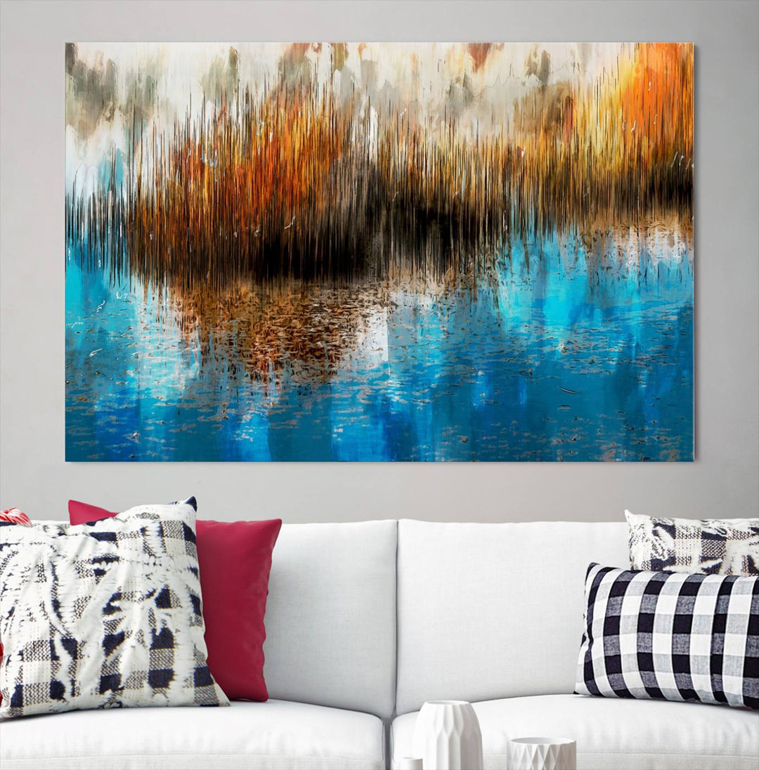 Restful Landscape Art Abstract Lake Canvas Print Wall Art