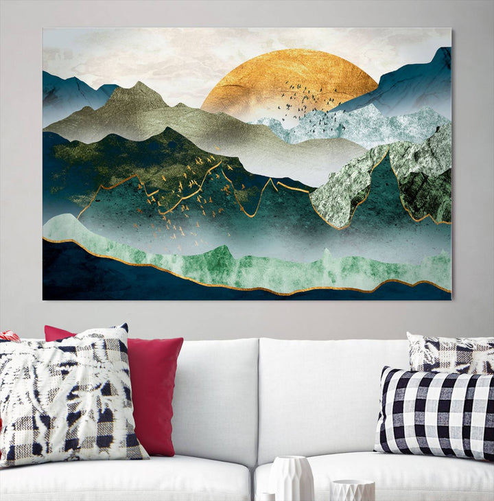 Cheering Sunrise Abstract Painting Canvas Art Print Abstract Landscape Wall Art