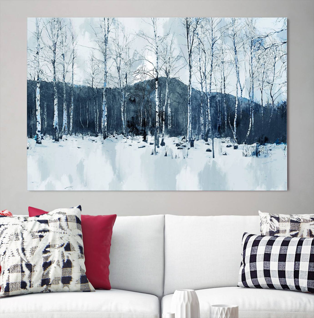 Impression d’art sur toile de forêt d’hiver à couper le souffle Multi Panel Forest Art Winter Photograph Art