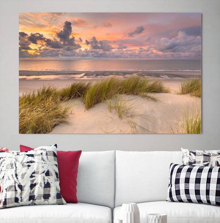 Beach Wall Art Canvas Print Sunset Artwork Print Coastal Wall Art