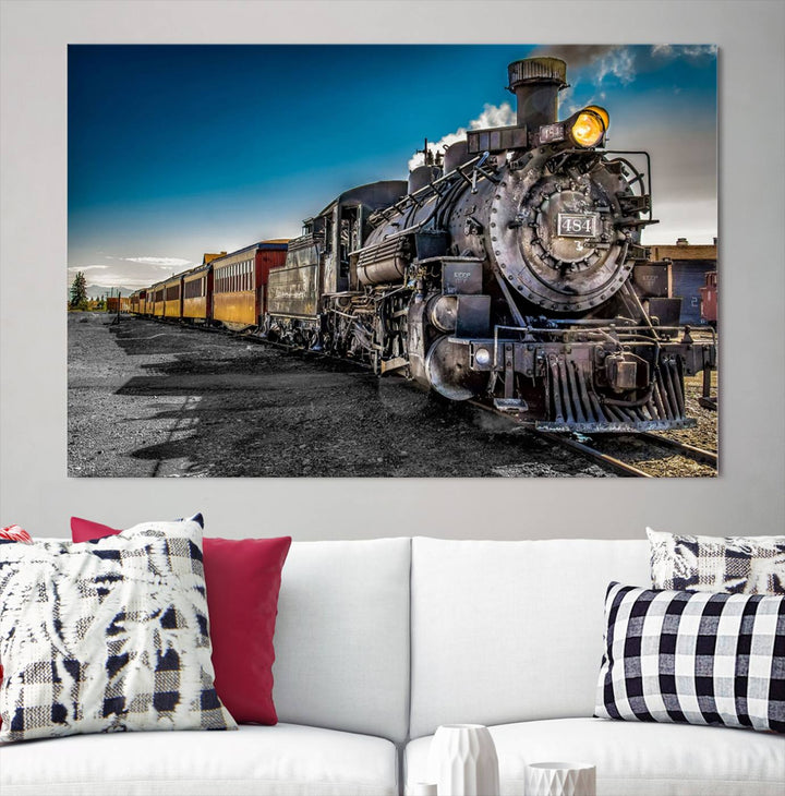 Art mural de train Impression sur toile