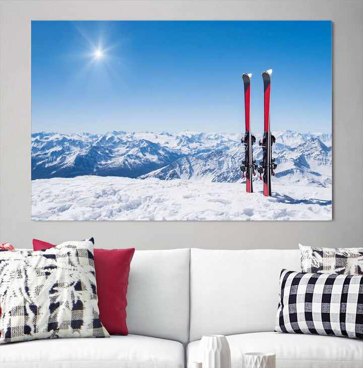 Ski Season Snow Wall Art Canvas Print