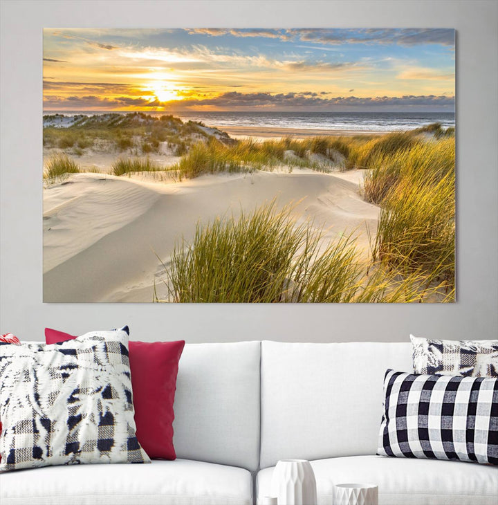 Lever de soleil sur la plage - Impression sur toile