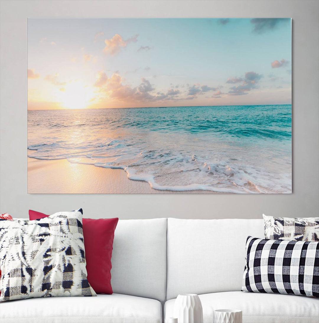 Sunset Beach Art Ocean Vibes Art mural Impression sur toile