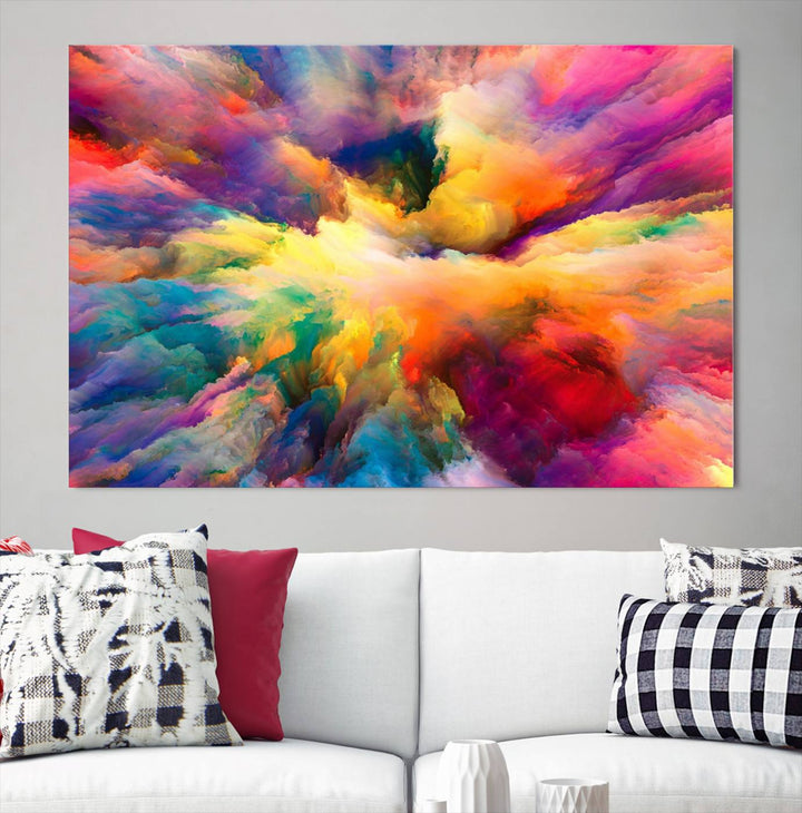 Art mural en forme de nuage de couleurs vibrantes flamboyantes Impression sur toile