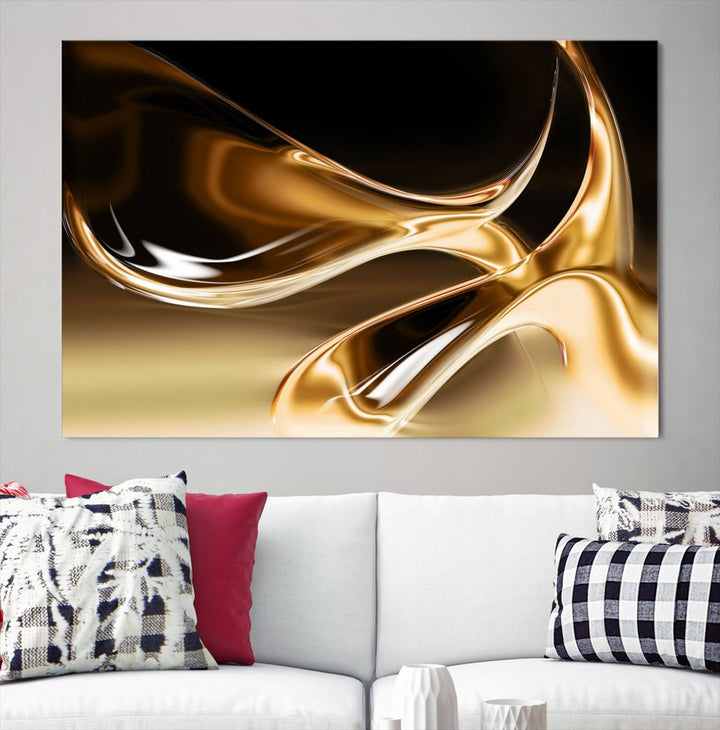 Liquid Glittered Luxury Gold Canvas Wall Art Print