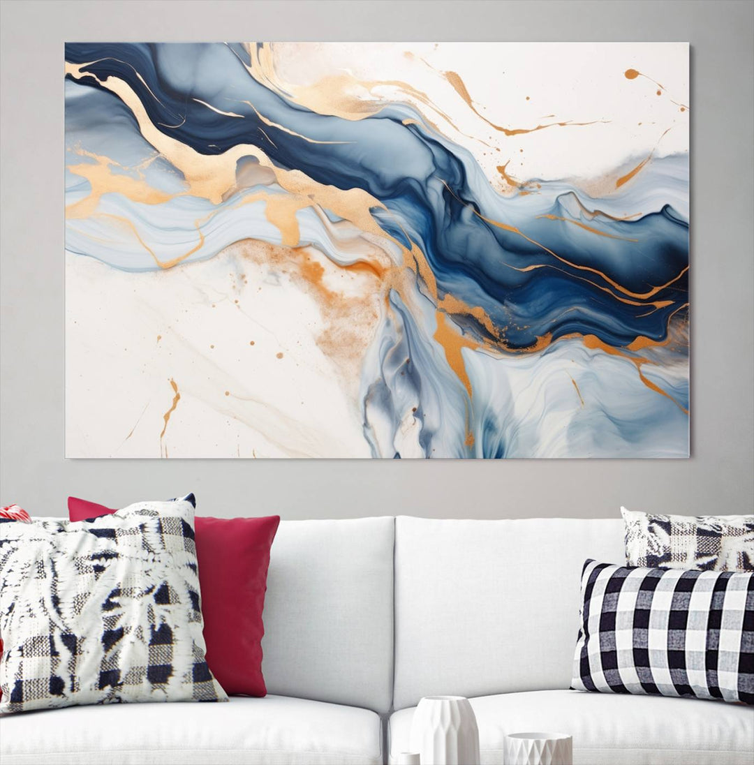 Color Waves Abstract Wall Art Canvas Print