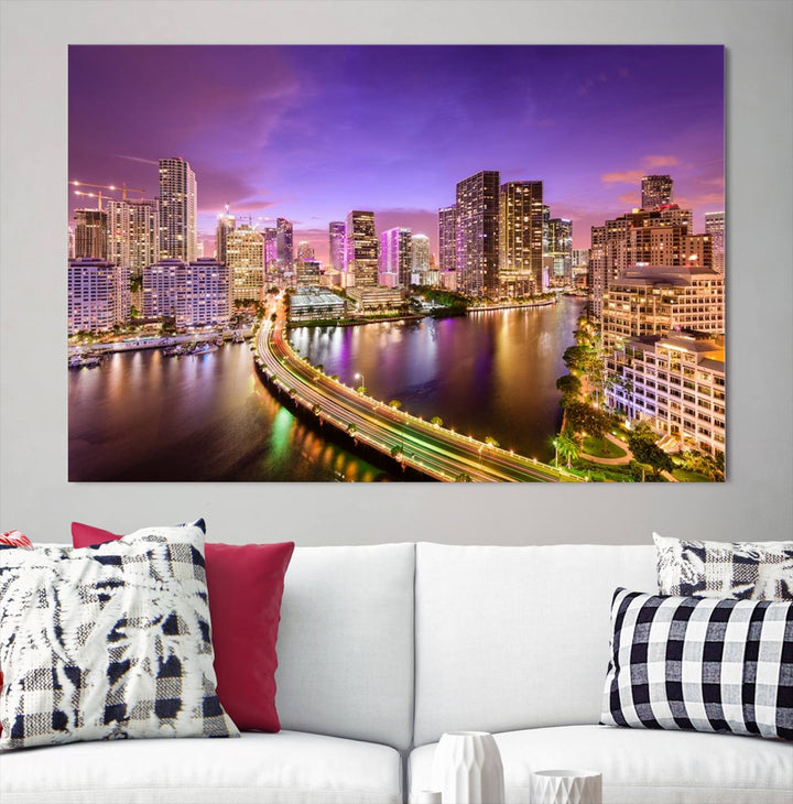 Miami City Wall Art Canvas Print 