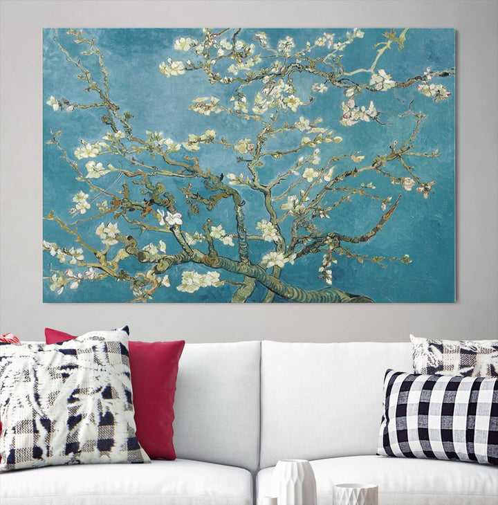 Art mural abstrait en fleurs d'amandier de Vincent Van Gogh Impression sur toile