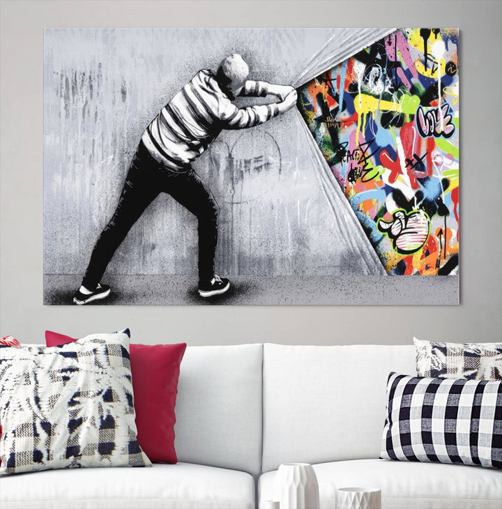 Graffiti canvas wall art Street art print Urban art Graffiti poster canvas art Street art wall decor Abstract art