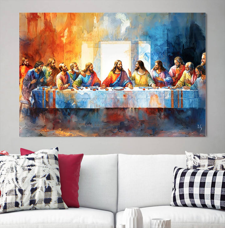 Abstract Waterolor The Last Supper Wall Art