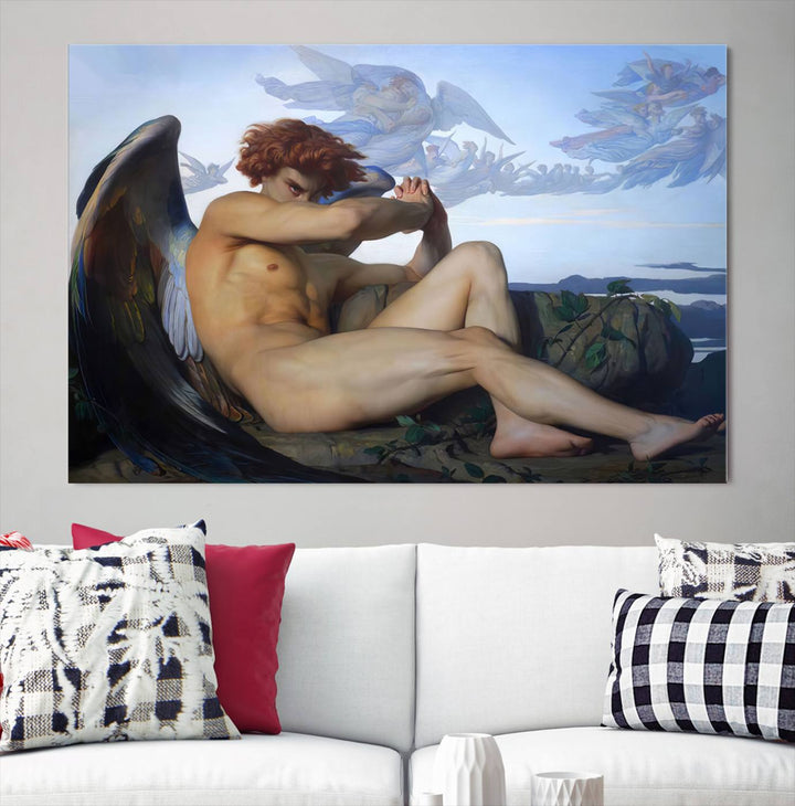 Fallen Angel Wall Art Canvas Print – Classic Art, Framed, Ready to Hang - Alexandre Cabanel Reproduction Canvas Print