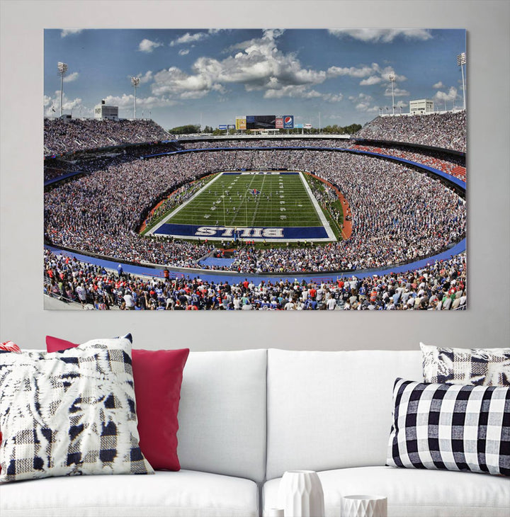 Buffalo Bills Football Team Print - Highmark Stadium Wall Art Canvas Print - Bills Stadium Game Day Triple Canvas Wall Art - Buffalo Bills NFL Match