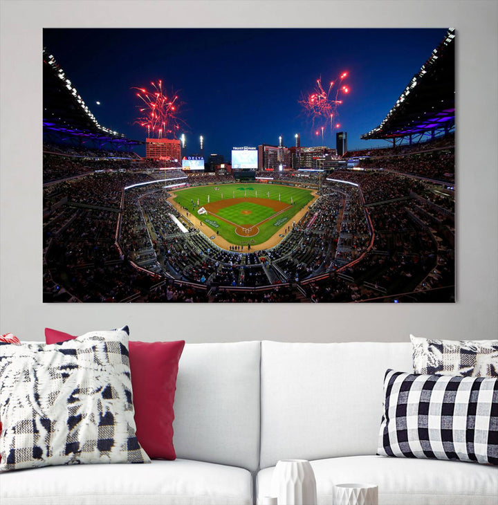 Atlanta Braves Baseball Team Print - Truist Park Stadium Wall Art Canvas Print