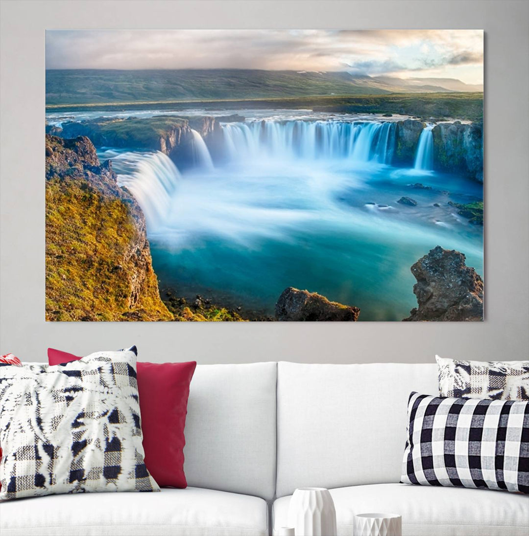 Wall Art Waterfall Canvas Print Grand Waterfall on a Plain