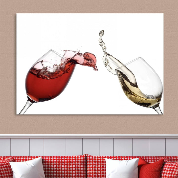 Red and White Wine in Glass Canvas Print