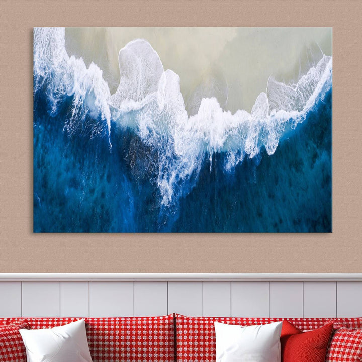 Beautiful Aerial Beach Canvas Wall Art