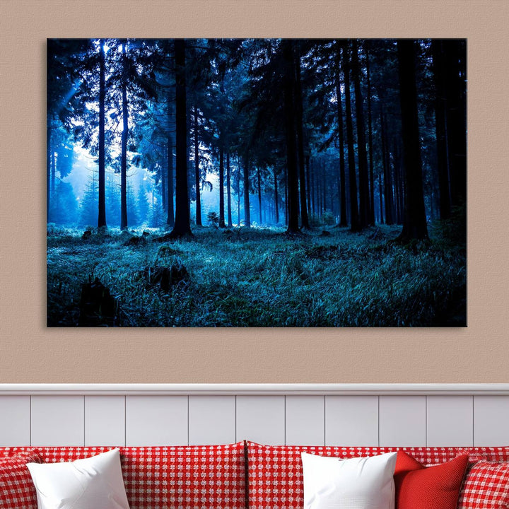 Mystic Dark Forest Wall Art Forest Canvas Print