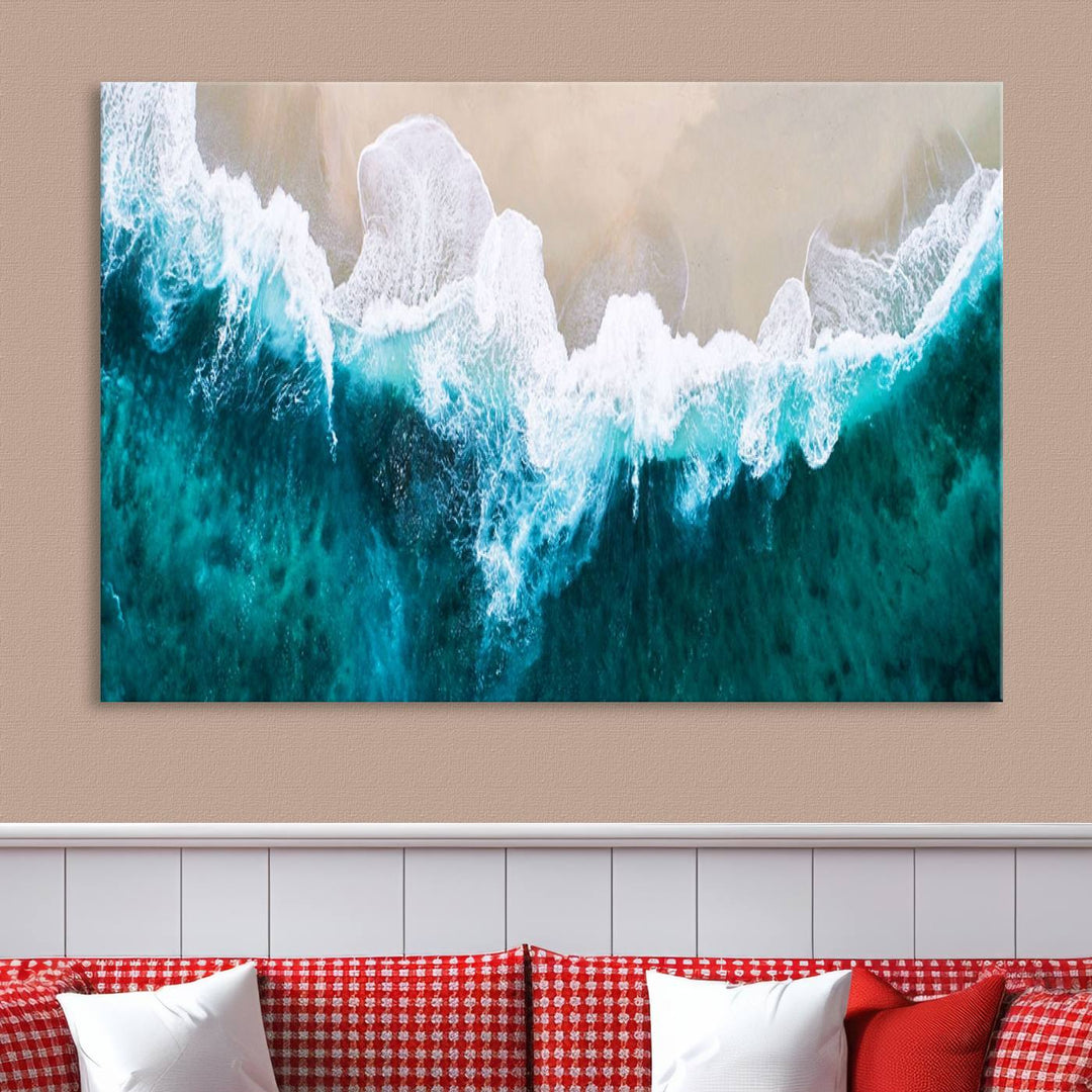 Mind-Blowing Aerial Beach Canvas Wall Art Print