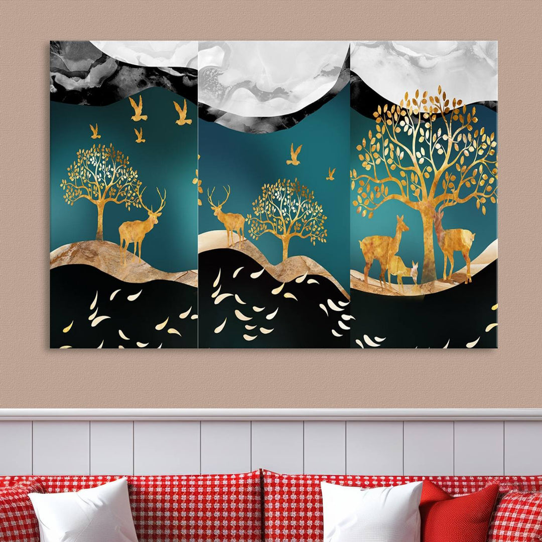 Marvellous Deer Abstract Canvas Print