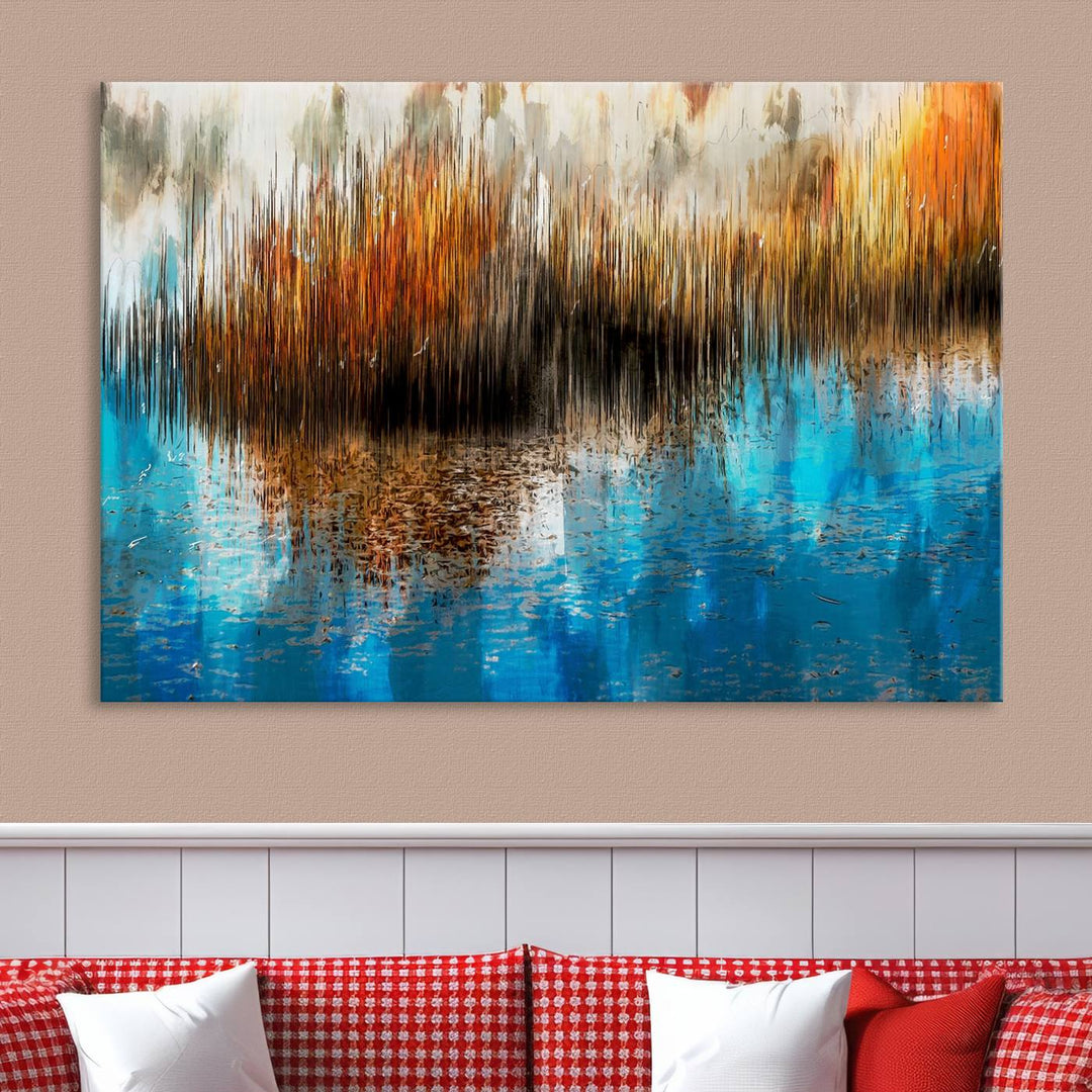 Restful Landscape Art Abstract Lake Canvas Print Wall Art