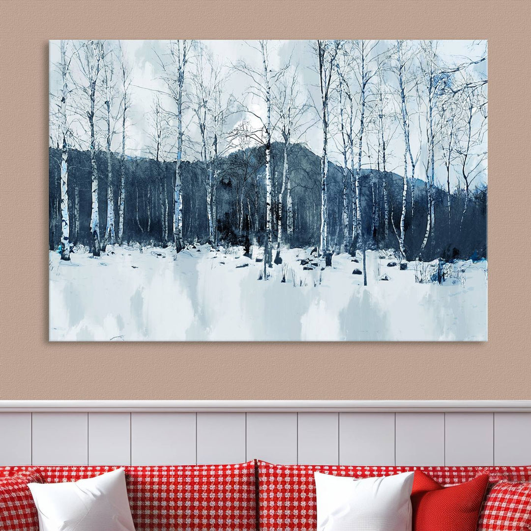 Impression d’art sur toile de forêt d’hiver à couper le souffle Multi Panel Forest Art Winter Photograph Art