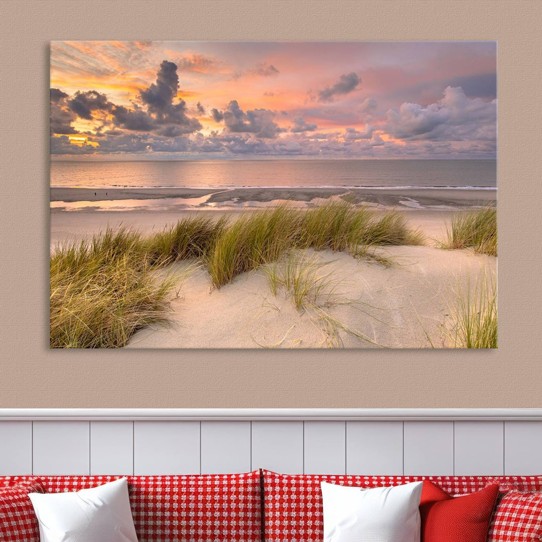 Beach Wall Art Canvas Print Sunset Artwork Print Coastal Wall Art