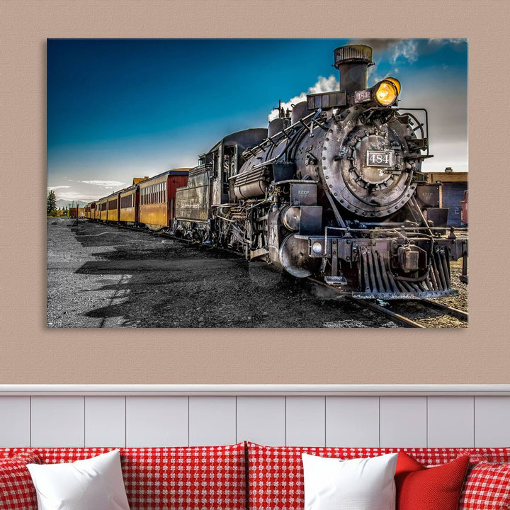 Art mural de train Impression sur toile