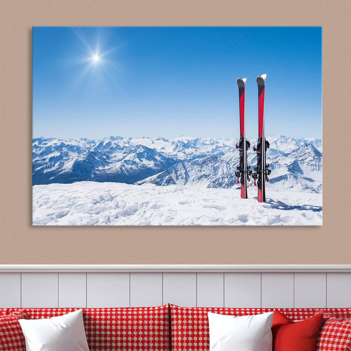 Ski Season Snow Wall Art Canvas Print