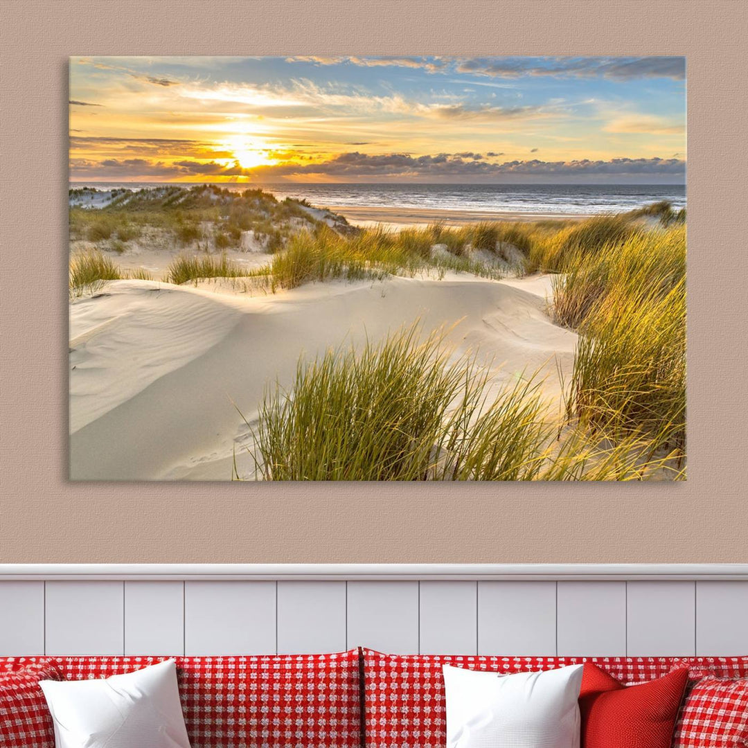 Lever de soleil sur la plage - Impression sur toile