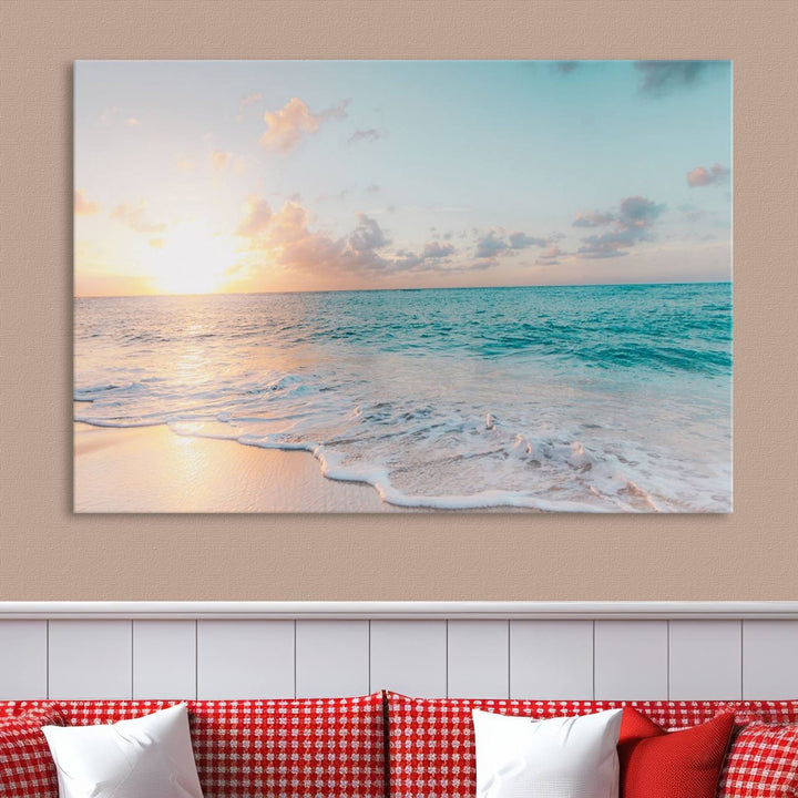 Sunset Beach Art Ocean Vibes Art mural Impression sur toile