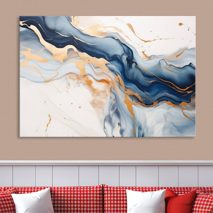 Color Waves Abstract Wall Art Canvas Print