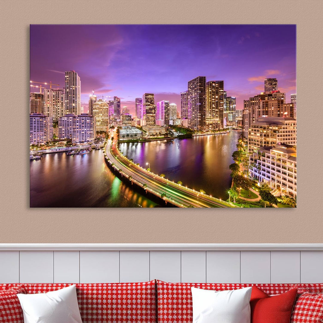 Miami City Wall Art Canvas Print 